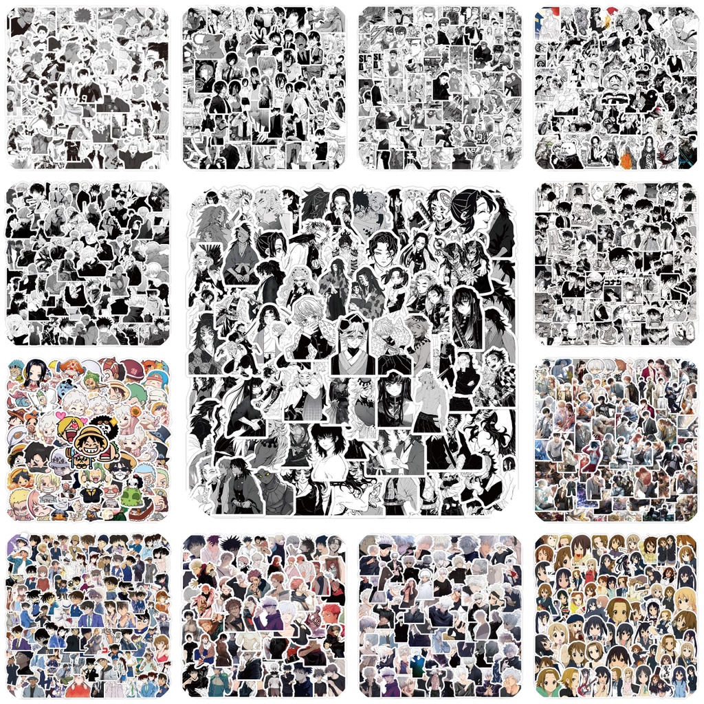 สติกเกอร์ ลายอนิเมะ Jujutsu Kaisen ONEPIEC Demon Slayer สําหรับติดตกแต่งหมวกกันน็อค จักรยาน 100 ชิ้น