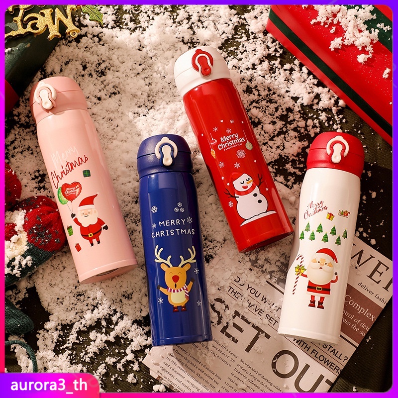 【อยู่ในการจัดส่ง】 2023 Xmas Thermos Cup กระติกน้ำเก็บความร้อน กระติกน้ำสุญญากาศ ของขวัญคริสต์มาสสำหรับเด็ก