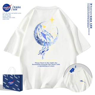 ✨สินค้าพร้อมส่ง✨เสื้อยืดคอกลมลายร่วมกับ NASA ใส่ได้ทั้งชายแล…