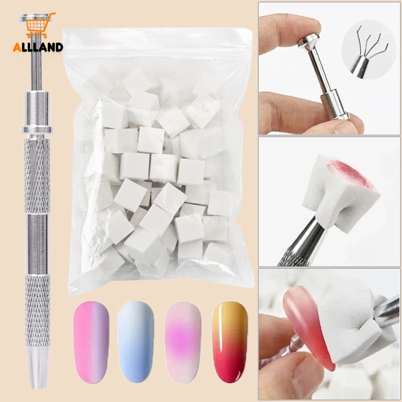50 ชิ้น มินิ นุ่ม เล็บ ฟองน้ํา ไล่ระดับสี เล็บ ตรายาง เครื่องมือ สีจางหาย แต่งเล็บ DIY เปื้อน บลัชออน บัฟเฟอร์เล็บ