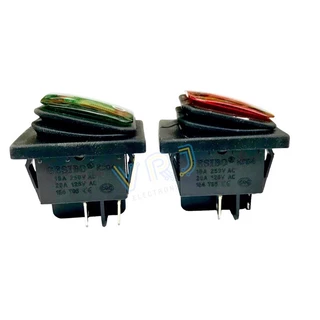 Switch สวิตช์กันน้ำ รุ่น RL-2-2*1 ON OFF 4ขา 16A/250VAC-20A/125VAC มีไฟ 12-24VDC และ 220VAC