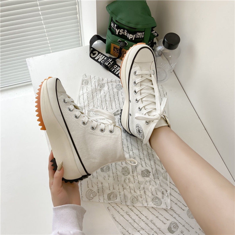 Converse Run star Canvas ผู้ชายและผู้หญิงเสริมส้นสูง รองเท้า free shipping

