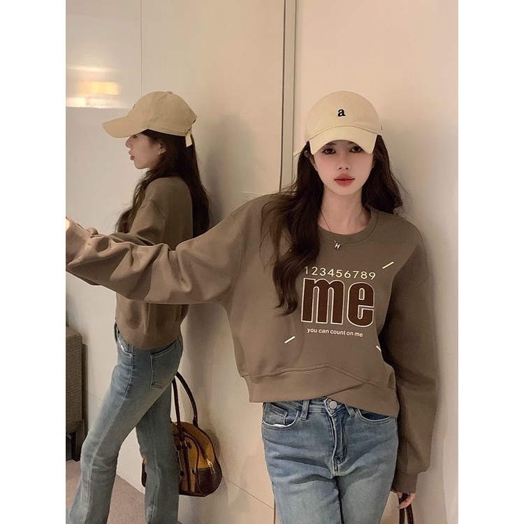 ส่งไวจากไทย SELLDA M-2XL เสื้อสเวตเตอร์ ลายพิมพ์ แขนยาว เกาหลี ผู้หญิง สเวตเตอร์