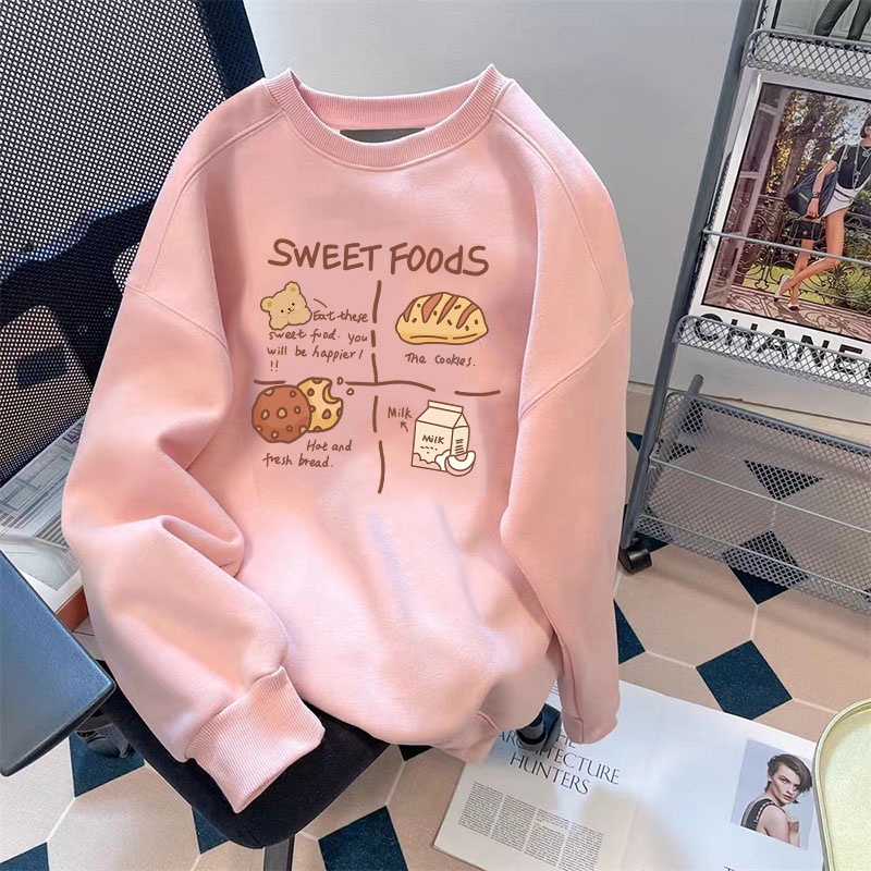 เสื้อกันหนาวแขนยาว คอกลม ผ้าฝ้าย ขนาดใหญ่ แบบเรียบง่าย แฟชั่นฤดูใบไม้ร่วง และฤดูหนาว สไตล์เกาหลี สําหรับผู้หญิง และผู้ชาย