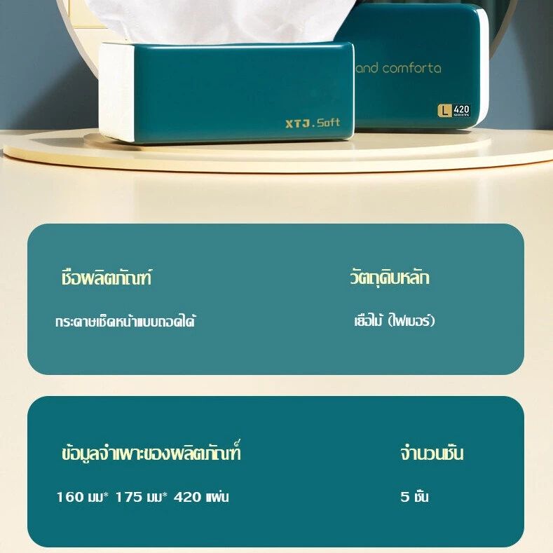 ❤️ (ห่อใหญ) กระดาษทิชชู่ 420 แผ่น หนา 5ชั้น กระดาษชำระ A1001 thumbnail 7