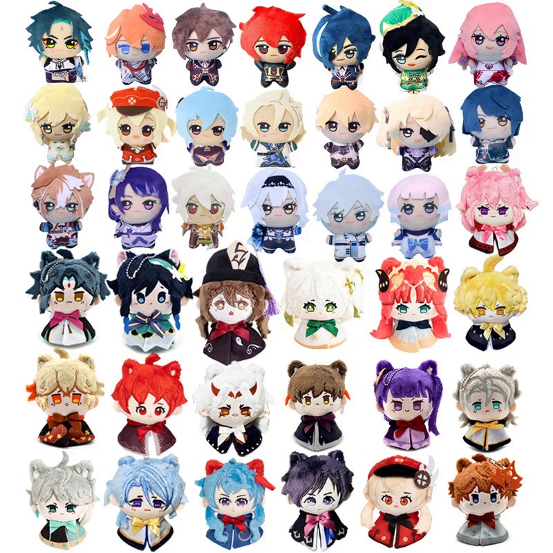 10-12cm Impact Plush Pendant Keychain Cosplay Venti Albedo Xiao Raiden Shogun Tartaglia Kazuha Doll 