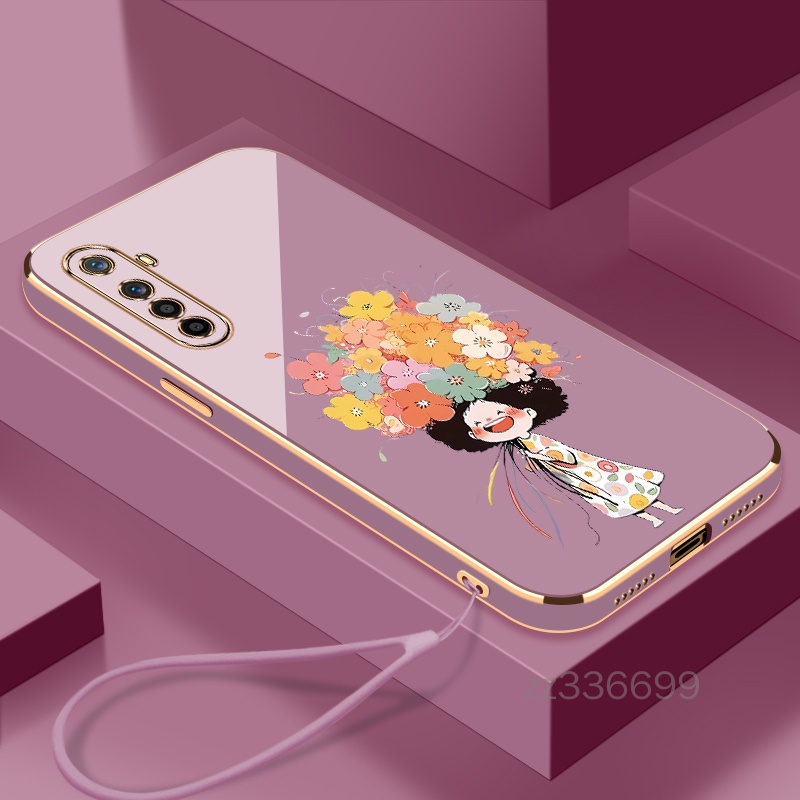 ใหม่ เคสโทรศัพท์มือถือ ซิลิโคน ลายดอกไม้ เด็กผู้หญิงสวย สําหรับ Realme 6 Realme 6 pro Realme 7 Realme 7 5G Realme 7 pro Realme 7i Realme C17 2024