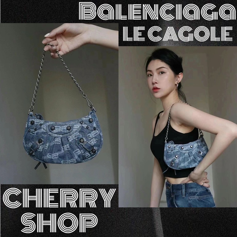 บาเลนเซียก้า  Balenciaga LE CAGOLE Mini Chain Tote Bag ผู้หญิง กระเป๋าโซ่  กระเป๋าถือ/ แบรนด์ใหม่และเป็นของแท้