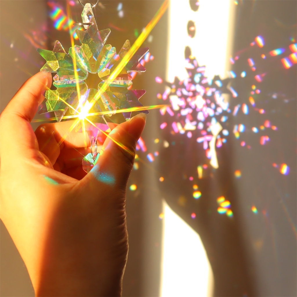 ปริซึมคริสตัล สีสะท้อนแสง สําหรับแขวนตกแต่งภายใน เทศกาลคริสต์มาส 1 ชิ้น - รูปที่ 7