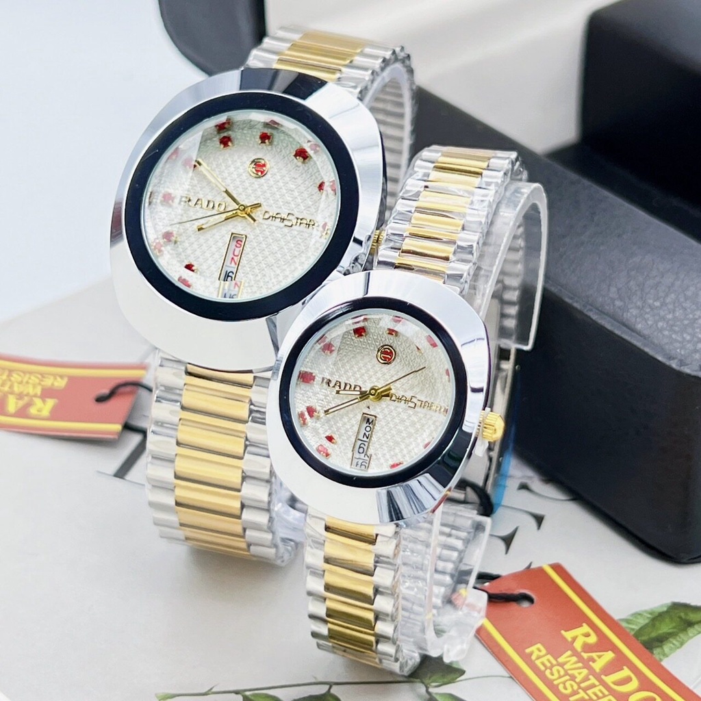 t-time นาฬิกาข้อมือผู้หญิง ผู้ชาย เพรชล้อม พร้อมวันที่ สัปดาห์ ดีไซน์ที่ทันสมัย หรู สวยมาก พร้อมกล่องแบรนด์ฟรี