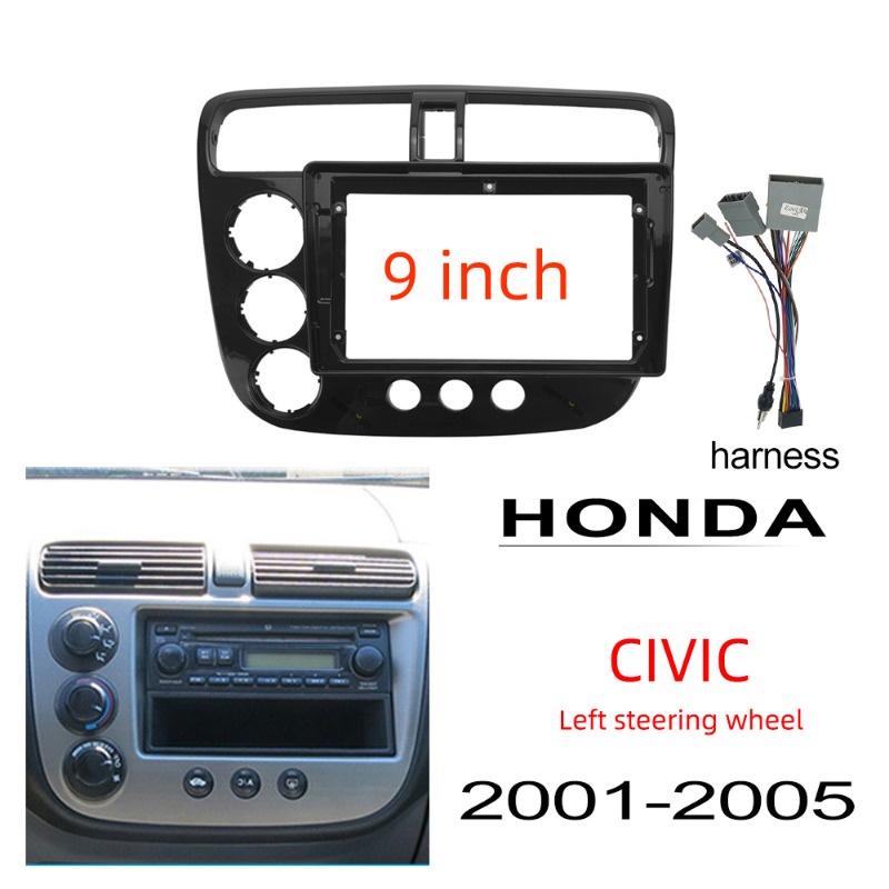 กรอบแผงวิทยุสเตอริโอ 9 นิ้ว สําหรับ HONDA CIVIC fd 1996-2005 2din