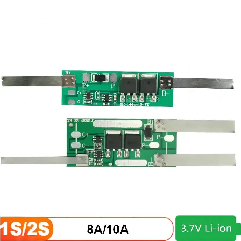 Voktta บอร์ดป้องกันแบตเตอรี่ลิเธียม 3.7V 7.4V 8A 10A กระแสไฟเกิน 120A 150A สําหรับบอร์ดป้องกันแบตเตอรี่ลิเธียม 1S 2S Bms 18650 21700 26650