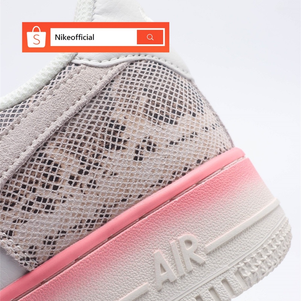 Nike Air Force 1 Low Grey Pink รองเท้าผ้าใบลำลองสำหรับผู้ชาย 100% แนวโน้ม