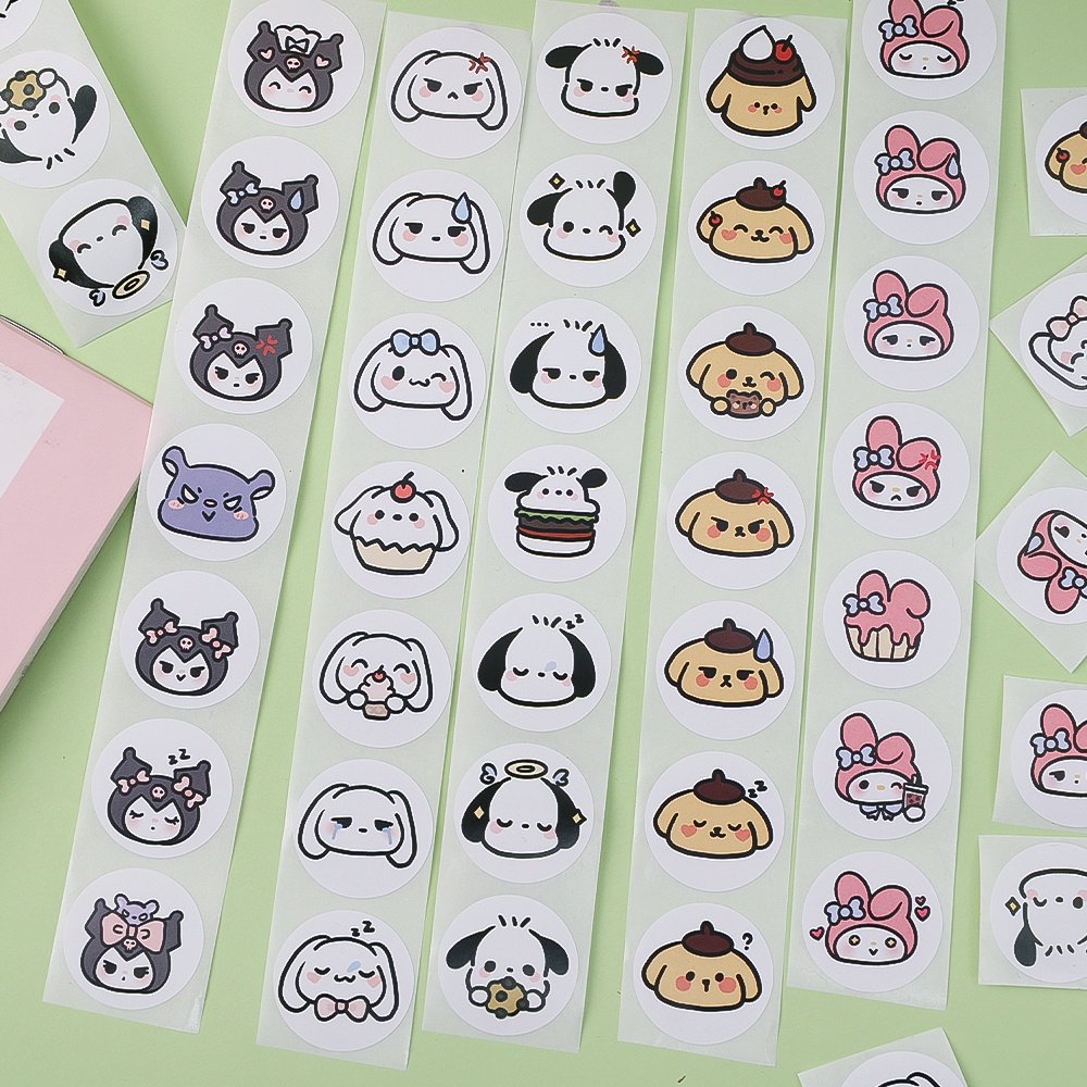 SANRIO สติกเกอร์ซีล ลายการ์ตูน Cinnamoroll Melody Kuromi Pochacco สําหรับตกแต่งสมุดอัลบั้ม 200 ชิ้น ต่อม้วน - รูปที่ 6