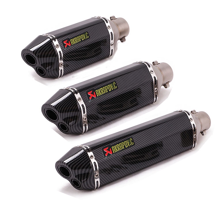 51mm Double-outlet Universal รถจักรยานยนต์ท่อไอเสียท่อไอเสียท่อไอเสียสแตนเลสปลายท่อหาง