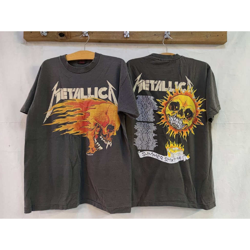 เสื้อลายเมทัลโหลกไฟ(ป้ายMetallica)