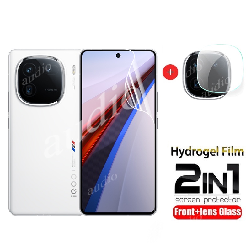 2in1 ฟิล์มไฮโดรเจล ป้องกันเลนส์กล้อง ด้านหน้า สําหรับสมาร์ทโฟน iQOO 12 5G 2023 iQOO 12 iQOO 12 5G
