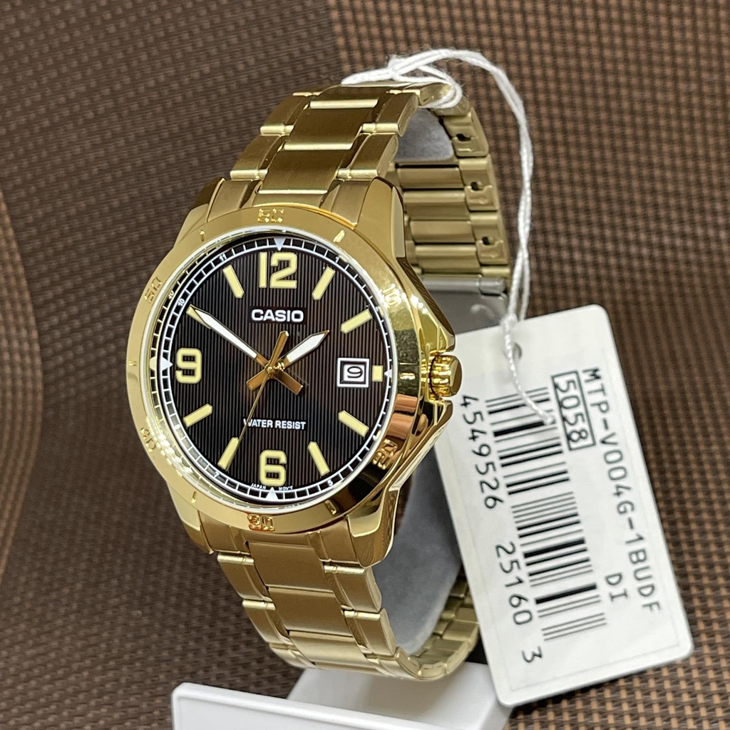 Casio MTP-V004G-1B Gold Tone Stainless Steel Bracelet Men's Dress Watch