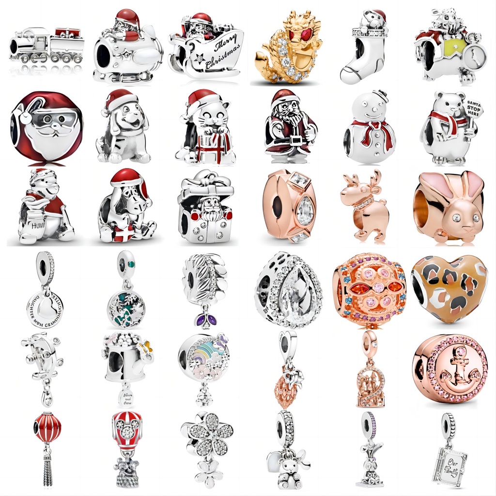 เครื่องประดับ สร้อยคอ สร้อยข้อมือ ชุบเงิน ลายซานตาคลอส สโนว์แมน คริสต์มาส DIY