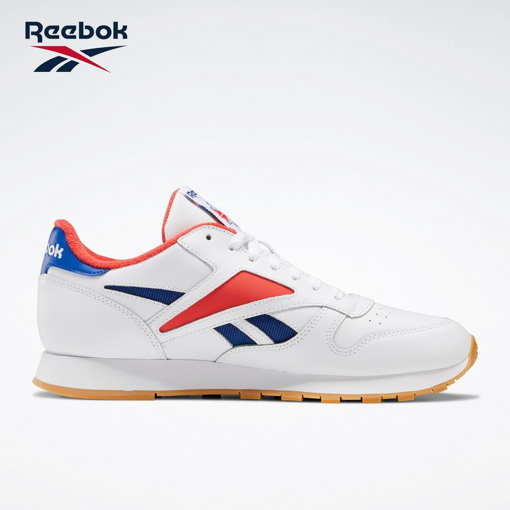 Reebok CL Leather Mark Classic Shoes for Men(White/Red)