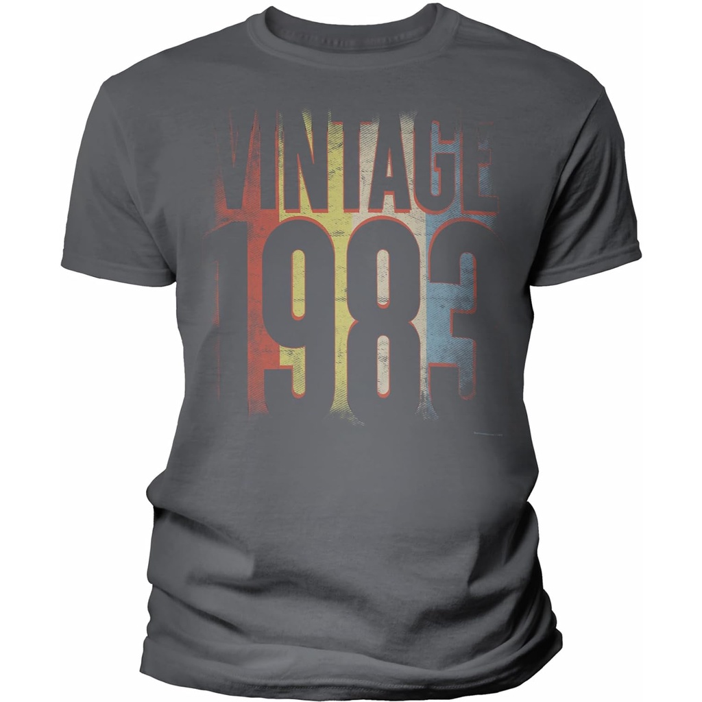 เสื้อยืดผ้าฝ้ายผู้ชาย 40th Birthday Mens Tshirt - Vintage 1983 Retro Birthday - 021-40th Birthday 4X