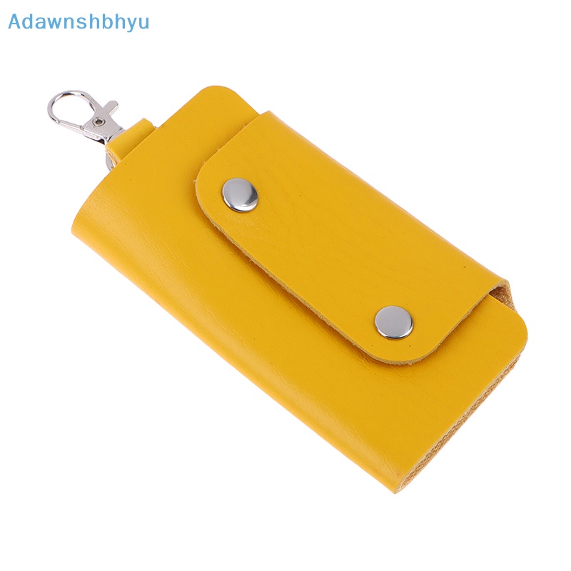 Adhyu กระเป๋าใส่กุญแจรถยนต์ หนัง PU แบบพกพา สีพื้น เรียบง่าย สําหรับทุกเพศ 1 ชิ้น