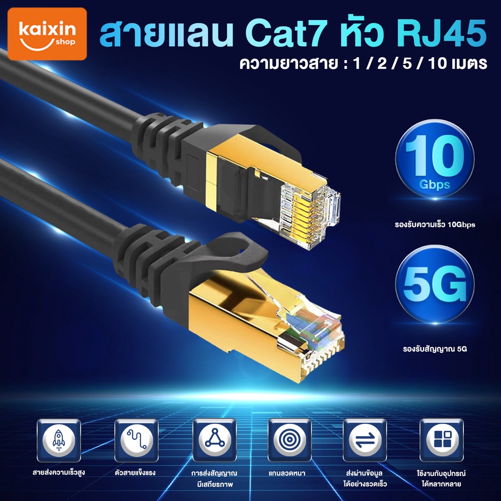 สายแลน CAT7 สาย LAN แลน สายLAN CAT 7 รองรับ10Gbps รองรับความถี่ 600MHz