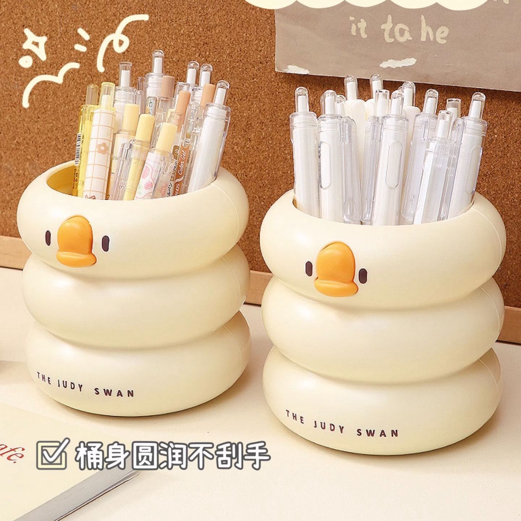 Lifestory กล่องเก็บแปรงแต่งหน้า เครื่องสําอาง ลายการ์ตูนเป็ดน่ารัก