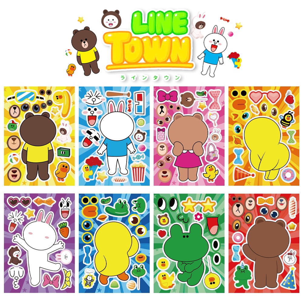 สติกเกอร์ ลายการ์ตูนกระต่าย หมีบราวน์ โคนี่ DIY สําหรับตกแต่ง 8 ชิ้น