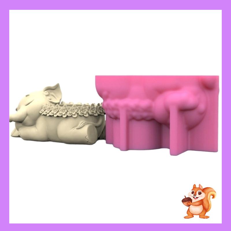 Siy แม่พิมพ์ซิลิโคนเรซิ่น อีพ็อกซี่ รูปช้าง 3D สําหรับกระถางต้นไม้