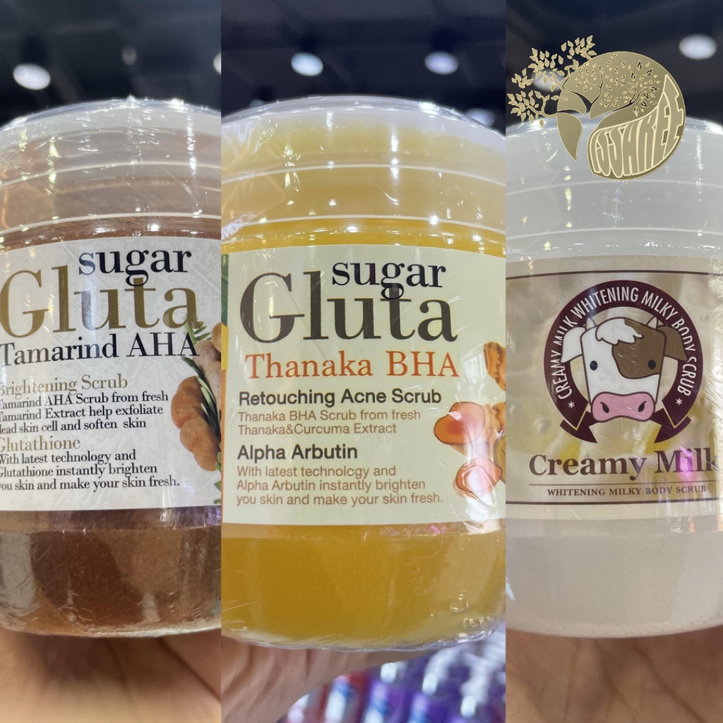 สครับขัดผิว💧มะขาม&น้ำนมวัว Sugar Gluta Tamarind AHA Brightening Scrub