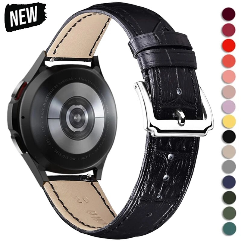 สายนาฬิกาข้อมือหนัง แบบปลดเร็ว สําหรับ Samsung Galaxy Watch 4 5 6 44 มม. 40 มม. classic 47 มม. 46 มม. 43 มม. 42 มม. Galaxy Watch 5 pro 45 มม.