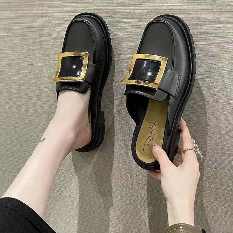 EnJoy  พร้อมส่ง (TO-DM) มาใหม่!! รองเท้าแบบสวม รองเท้าสวมเปิดส้น  วัสดุทำจากยางอย่างดี สุด ดีเทลอะไหล่ทอง เรียบหรู ราคา ถูกที่สุด ดีลบีเคเค แกลเลอรีภาพที่ 8
