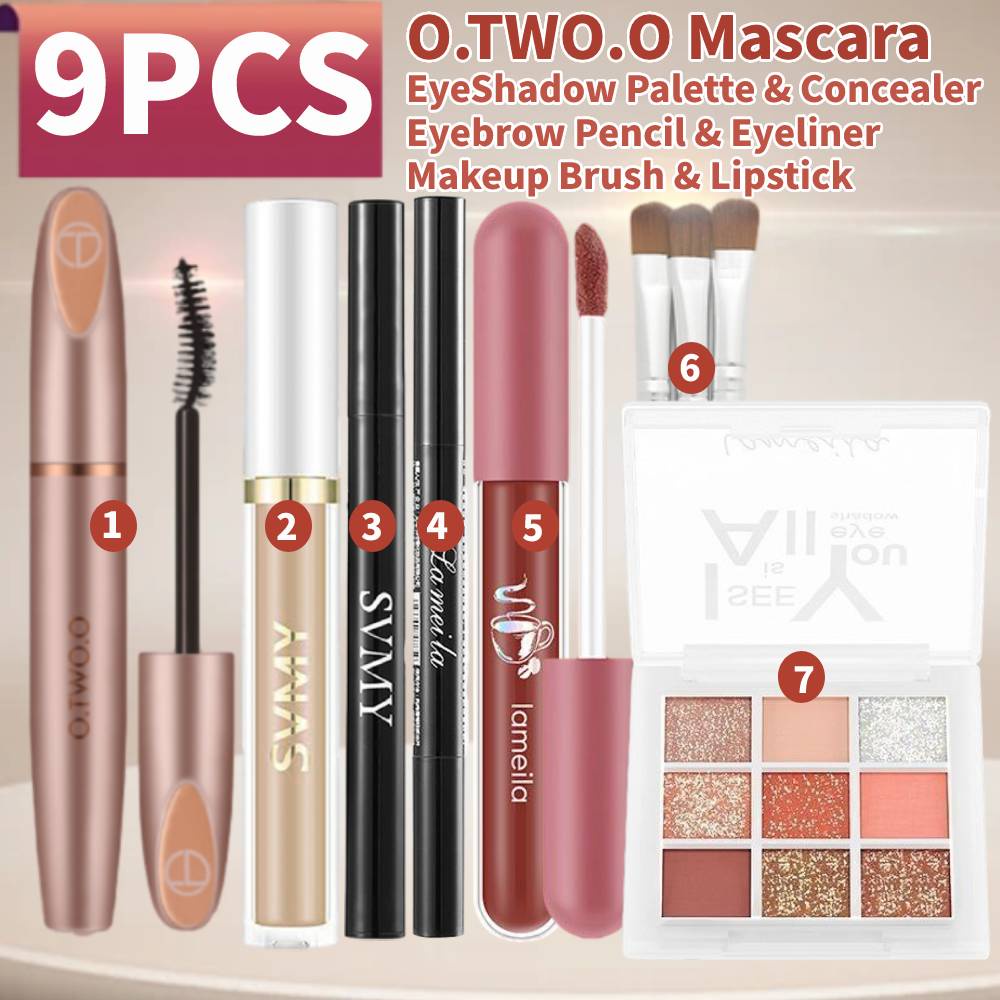 O.TWO.O 3D Silk Mascara + อายแชโดว์ Palette + ลิปสติกกํามะหยี่ + คอนซีลเลอร์ + ดินสอเขียนคิ้ว + อายไ