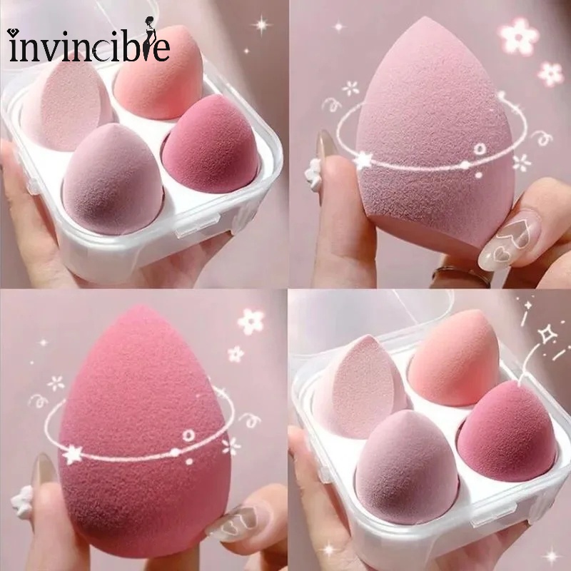 พัฟฟองน้ําแต่งหน้า รูปไข่ สีสันสดใส สําหรับเกลี่ยแป้งผสมรองพื้น เครื่องสําอาง
