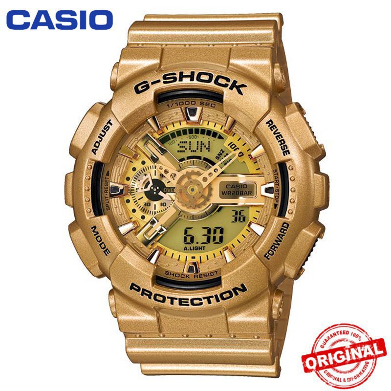 100% Original Casio gshock GA110 Gold นาฬิกาข้อมือผู้ชายนาฬิกาอิเล็กทรอนิกส์