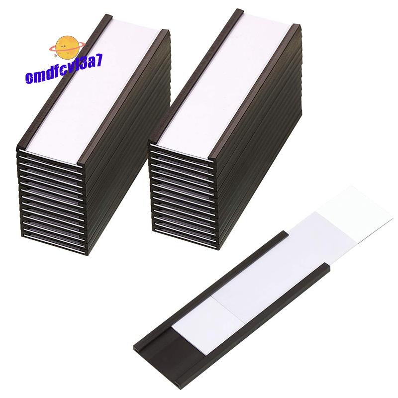 【omdfcvl3a7】ที่ใส่ป้ายฉลากแม่เหล็ก พร้อมที่ใส่บัตร แม่เหล็ก พลาสติกใส 1x3 นิ้ว 30 ชิ้น