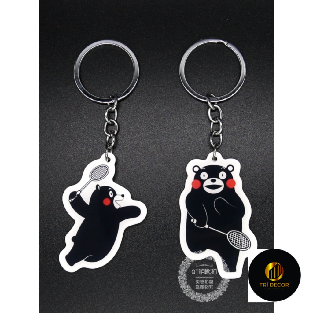 Creative Q รุ่น Kumamon flying shadow สําหรับคู่และเด็กอะคริลิคแบดมินตันพวงกุญแจจี้