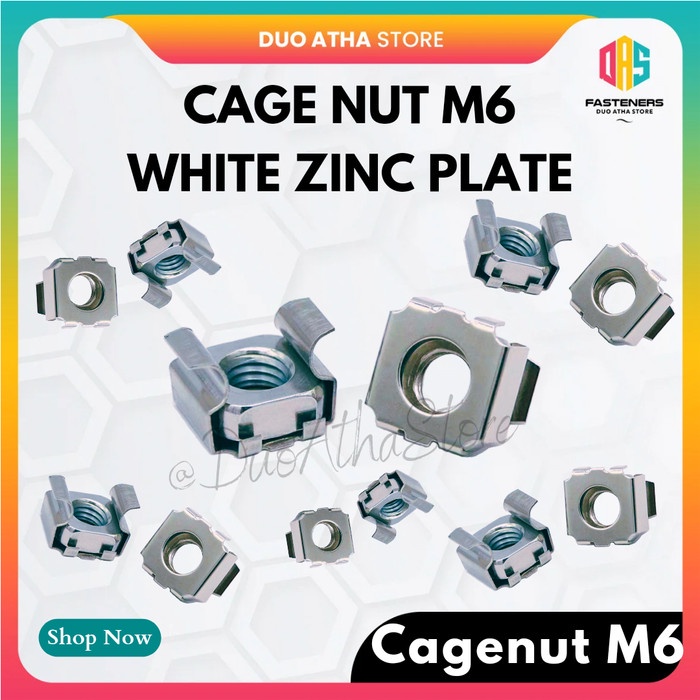 M6 Cage Nut Cage Nut Rack Server M6 สีขาว