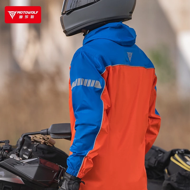 Motowolf เสื้อกันฝนมอเตอร์ไซค์ พร้อมกางเกง แถบสะท้อนแสง thumbnail 8