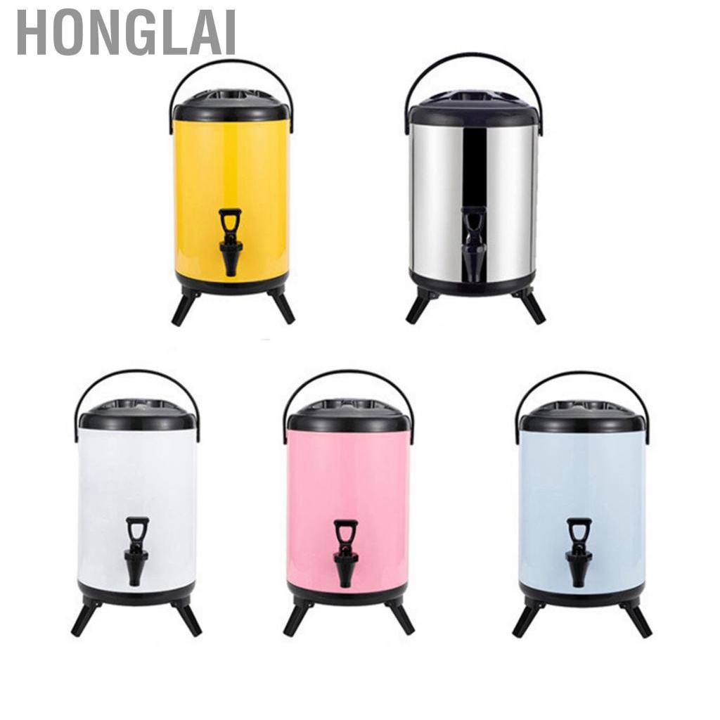 Honglai Insulated Hot and Cold Beverage Dispenser Bucket Stainless Steel with Spigot for Milk Tea