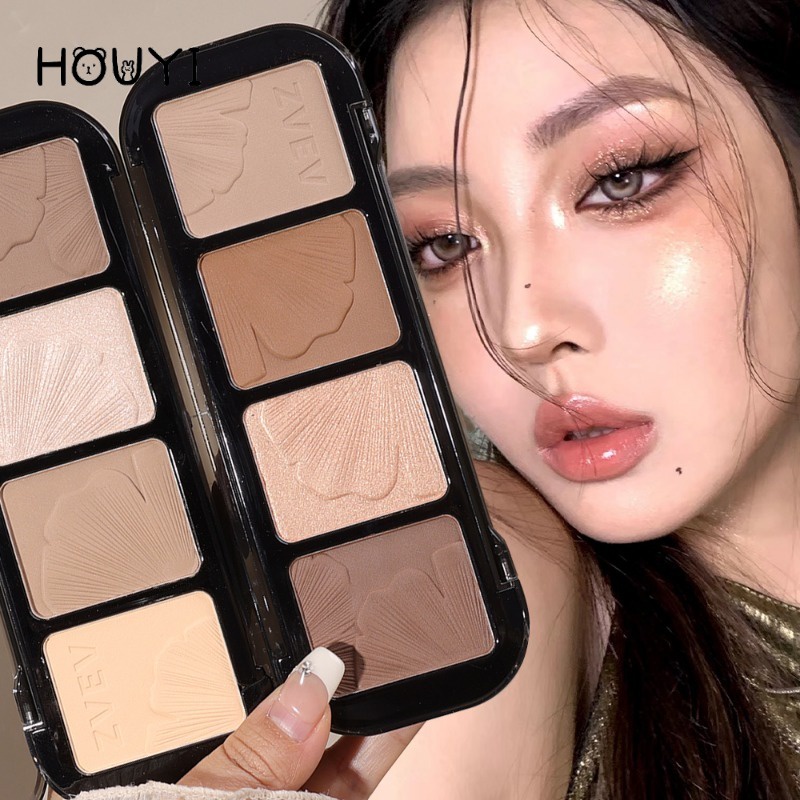 พาเลทไฮไลท์ คอนทัวร์ ไฮไลท์ ไฮไลท์ เครื่องสําอาง มืออาชีพ 4 สี