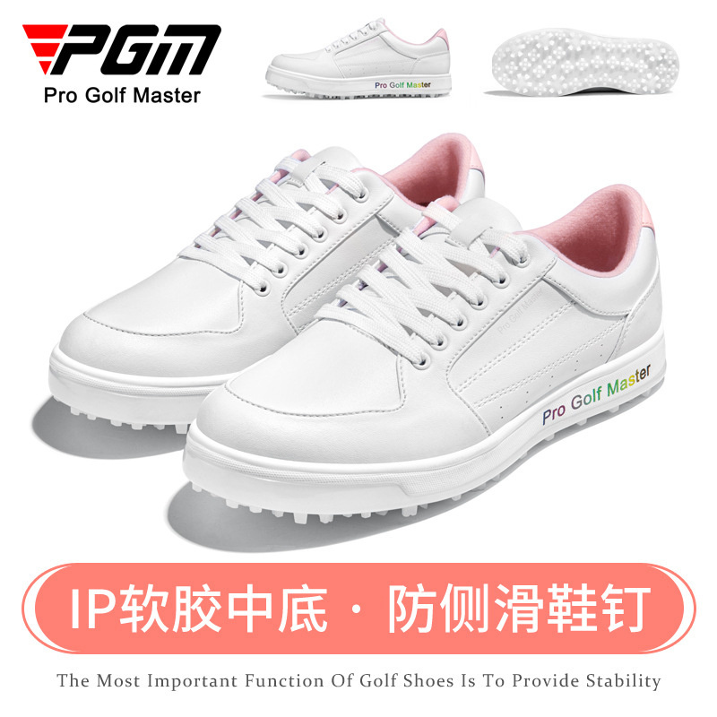 Pgm ผู้หญิงไมโครไฟเบอร์พิมพ์ Letter Golf รองเท้าผ้าใบสุภาพสตรีกันน้ํา Anti-skid รองเท้ากอล์ฟผู้หญิงน