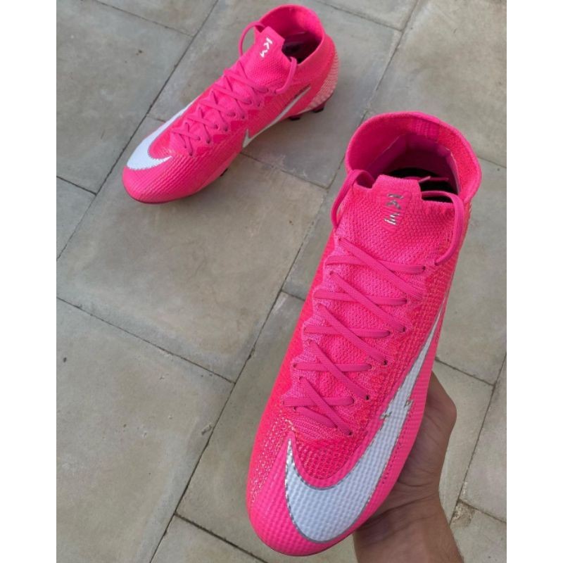 Sepatu Bola Nike Mercurial Superfly 7 Elite Mbappe สีชมพู FG  ลำลอง