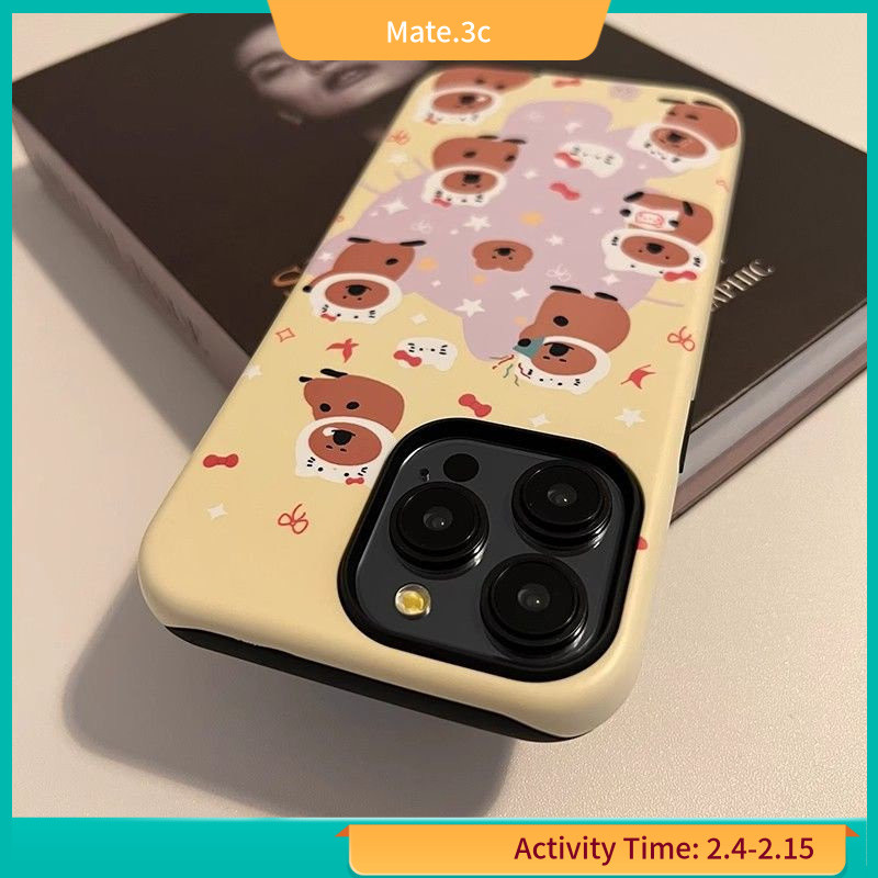 เคสโทรศัพท์มือถือแบบแข็ง กันกระแทก ลายการ์ตูนคาปิบาราน่ารัก แฟชั่น สําหรับ Iphone 15pro 14 13promax 12 xs xr8