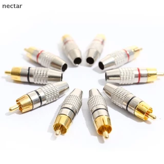 TAR 10 ชิ้นปลั๊ก Audio Video Locking Cable Male Connector Gold Plated N