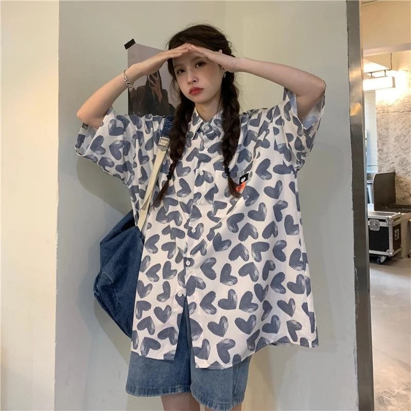 KOKO เสื้อลายดอกสงกรานต์ผู้หญิง แขนสั้น ทรงหลวม W352 thumbnail 9