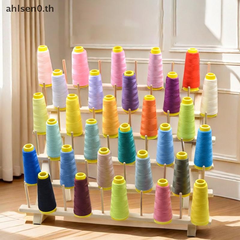 Ahlsen0 12/20/30/60-แกนไม้ด้าย Rack เย็บเครื่องมือเย็บปักถักร้อยด้าย Rack คู่มือเย็บ DIY Storage Rack th