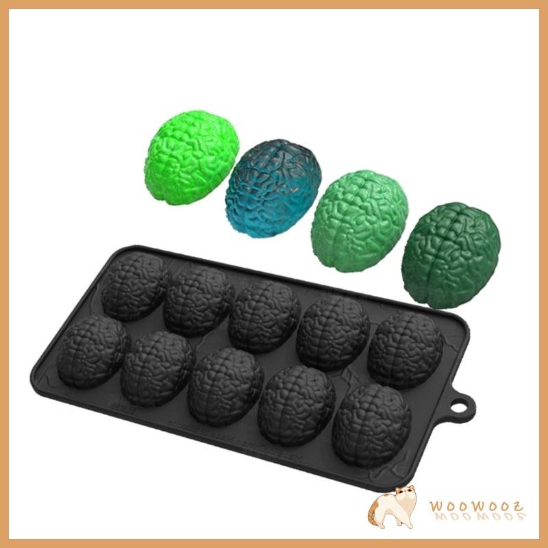Wow 10 Cavity ซิลิโคนสมองแม่พิมพ์สําหรับ Fondant เค้ก Creative ฮาโลวีนช็อกโกแลต Mould ทนความร้อนขนมเบเกอรี่ Mo