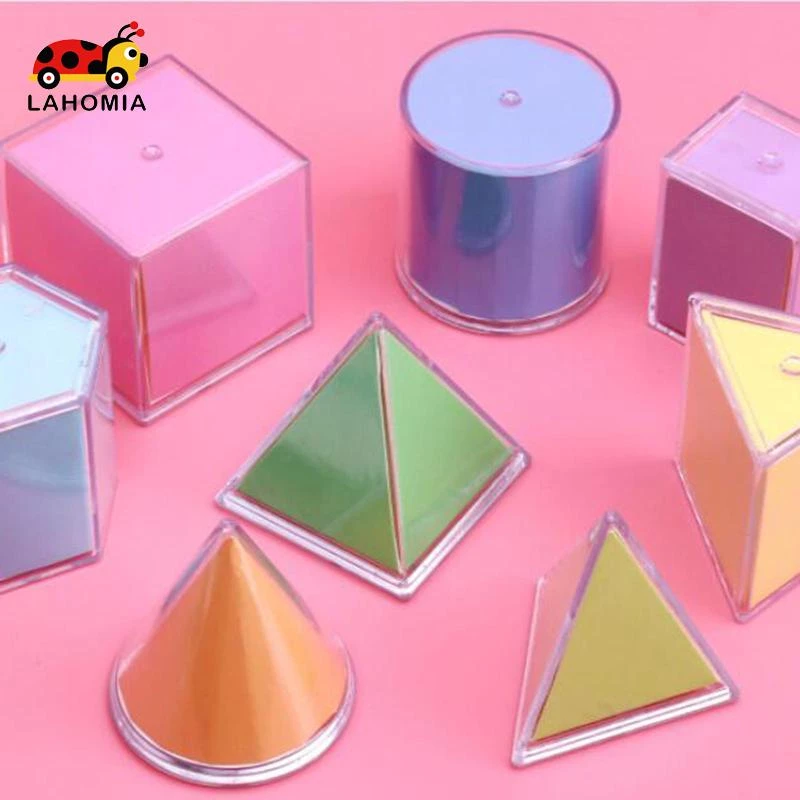 พร้อมส่ง Lahomia ของเล่นรูปทรงเรขาคณิต 3 มิติ เสริมการเรียนรู้เด็ก 8 ชิ้น